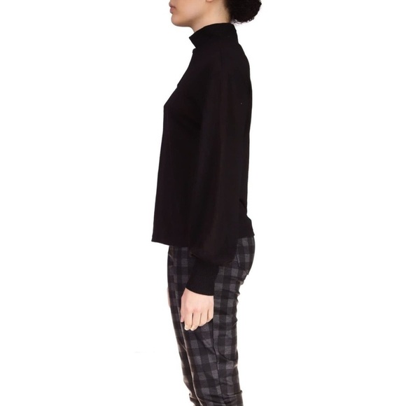Sanctuary Women's Cutout Mock Neck Top Black, pullover sweater XS size 2 - Picture 4 of 8